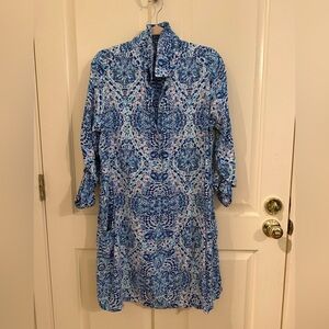 Lilly Pulitzer Blue and White Long Sleeve Sarasota tunic Dress